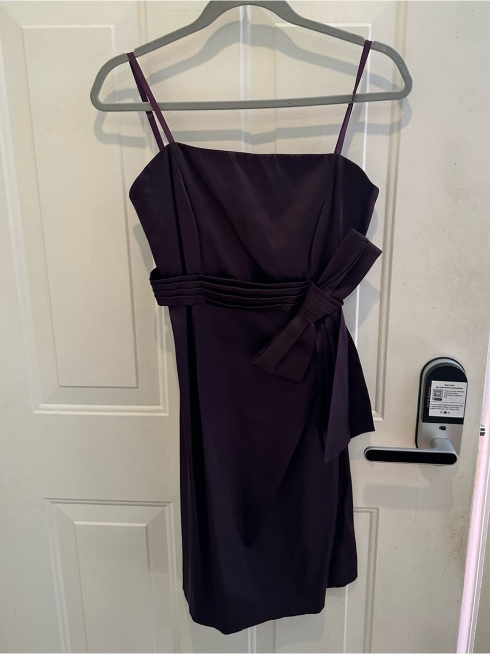 Women’s Sleeveless Purple Bow Waist Cocktail Dress